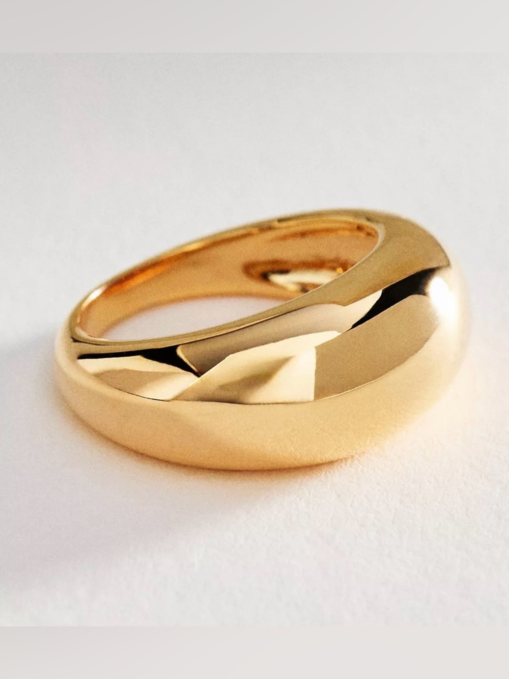 NWT Anthropologie Chunky Metal Stacking Ring in Gold